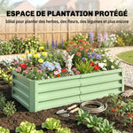 Carré Potager de Jardin Rectangulaire, Tôle d'Acier Ondulée, 120 x 60 x 30,5 cm, Vert