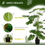 Plante artificielle arbre artificiel monstera deliciosa avec pot inclus hauteur 180 cm intérieure vert