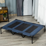 Lettino rialzato XXL per cani e gatti, brandina per animali, 122L x 92P x 23A cm, blu scuro