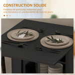 Table de cuisine table de salle à manger pliable amovible 3 étagères 2 abattants design moderne 120 x 60 x 75 cm noir