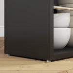 Mesa de bar, mesa alta de cocina, mesa alta, mostrador - dim. 112L x 57an x 106al cm - 3 estantes - negro