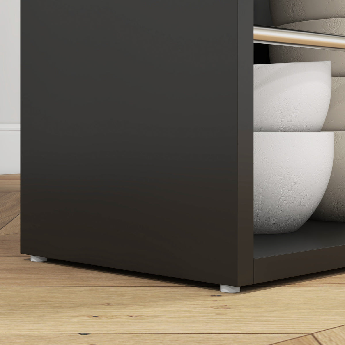 Mesa de bar, mesa alta de cocina, mesa alta, mostrador - dim. 112L x 57an x 106al cm - 3 estantes - negro