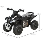 Cavalcabile Quad per bambini 18-36 mesi dim. 67L x 38P x 44A cm Effetti luminosi e sonori Nero