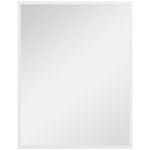Miroir mural rectangulaire 90 x 70 cm, cadre en bois blanc, idéal pour la salle de bain, salon ou chambre