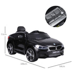 Voiture électrique Enfants 6 V 3 Km/h Max. Effets sonores et Lumineux télécommande Incluse Noir BMW 6 GT