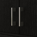 Buffet haut armoire de cuisine 4 portes 2 placards et 1 tiroir central hauteur 180 cm avec 2 étagères réglables noir