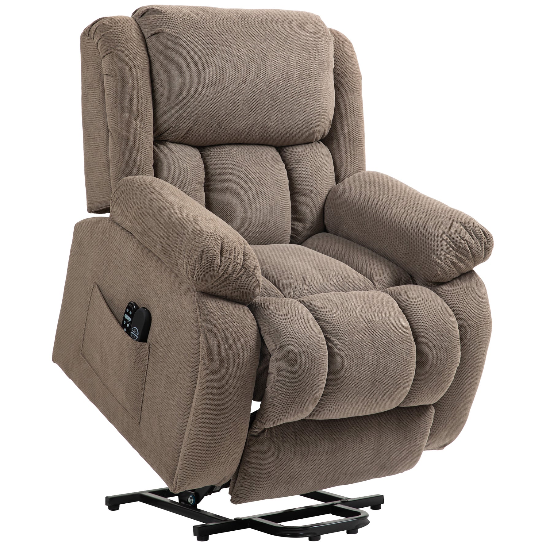 Fauteuil releveur électrique massage et chauffage avec repose-pied, dossier inclinable, télécommande et poche latérale