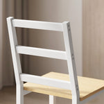 Dining Table Set with 4 Chairs, 108 cm Rectangular Table, Slat Back Chairs, Oak and White