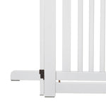 Dog safety gate, modular foldable barrier with integrated lockable door, 155 x 35.5 x 76 cm, white MDF
