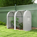 1.8 m² garden greenhouse, tomato greenhouse, 2 roll-up zippered doors, 4 roll-up windows, steel, 135 g/m² PE, white