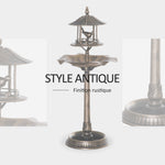 Bain d'oiseaux Abreuvoir pour Oiseaux jardinière 3 en 1 dim. Ø 50 x 113H cm polypropylène bronze antique