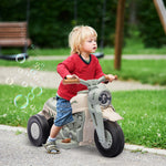 Moto elettrica per bambini 2-5 anni, 3 ruote, 6 V, 3 km/h, con funzione bolle, effetti luminosi e sonori, bianco crema