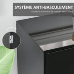 Buffet meuble de rangement 2 tiroirs coulissants 3 portes étagère réglable panneaux de particules 117 x 36 x 74 cm noir
