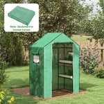Bâche de remplacement pour serre de jardin 140 x 73 x 190 cm avec fenêtre, porte anti-UV pour le jardin - Vert