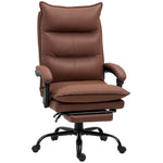 Fauteuil de bureau massant et chauffant, chaise de bureau, hauteur réglable, dossier inclinable, 66x74x121,5cm marron
