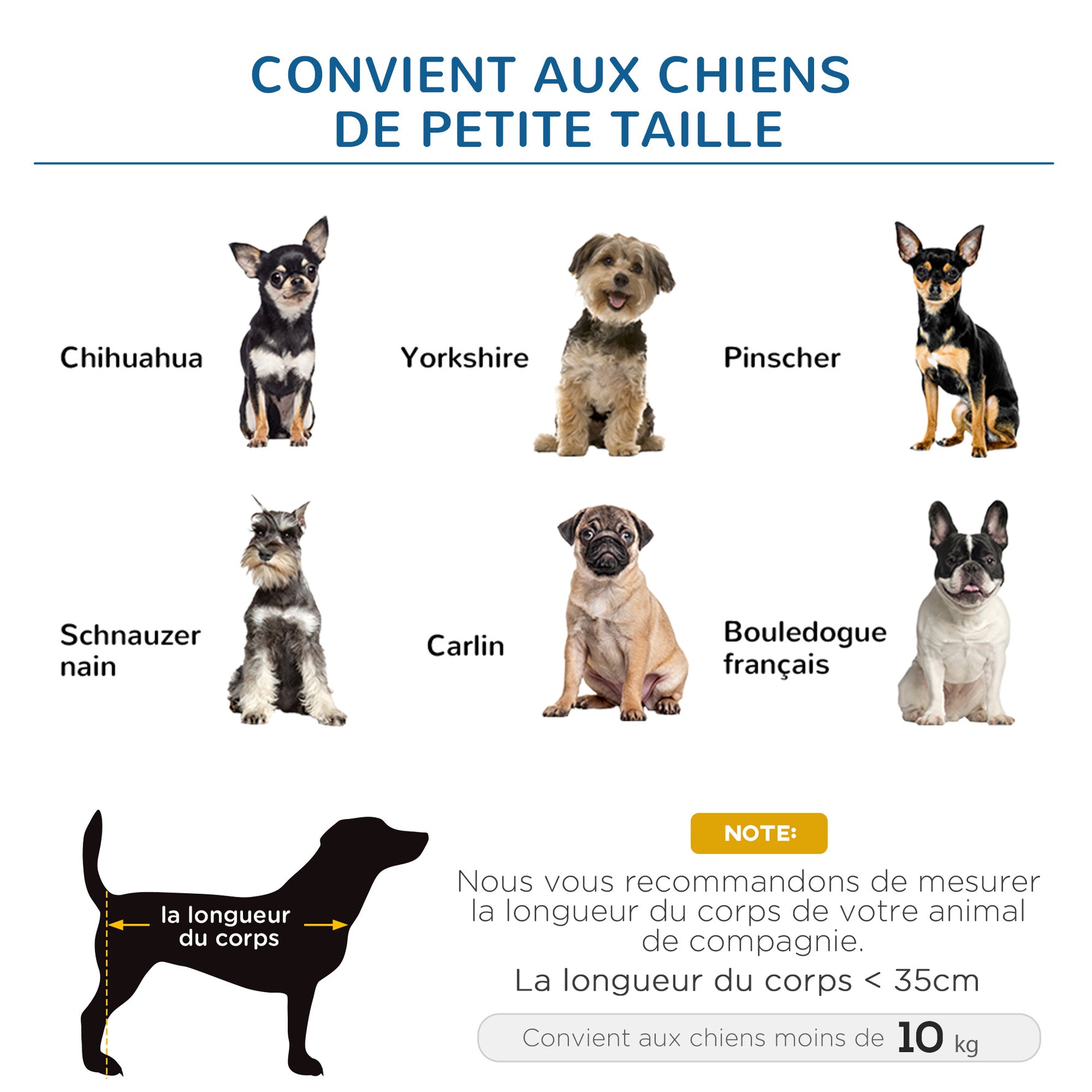 Lit surélevé pour chiens chats animaux de compagnie tissu oxford textilène micro-perforé 61 x 46 x 18 cm bleu et noir