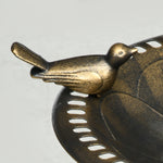 Bain d'oiseaux Abreuvoir, mangeoire pour Oiseaux jardinière 2 en 1 dim. Ø 50 x 72H cm polypropylène Bronze Antique