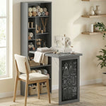 Bureau avec rangement pliable murale rabattable avec bibliothèque poste de travail tableau à craie et étagère réglable