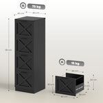 Caisson de Bureau avec 4 Tiroirs, Dossiers Suspendus pour Formats Lettre/A4, Style Rustique, 40x40x131cm, Noir