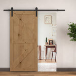 200 CM Rail porte coulissante quincaillerie de porte coulissante en acier au carbone capacité de charge 90 kg - noir