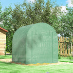 Serre tunnel de jardin 3,24m², serre de jardin tunnel porte et fenêtre enroulables, bâche PE, 180 x 180 x 200 cm, verte