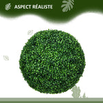 Lot de 2 boules de buis artificielles de 50 cm décoration pour intérieur ou extérieur vert