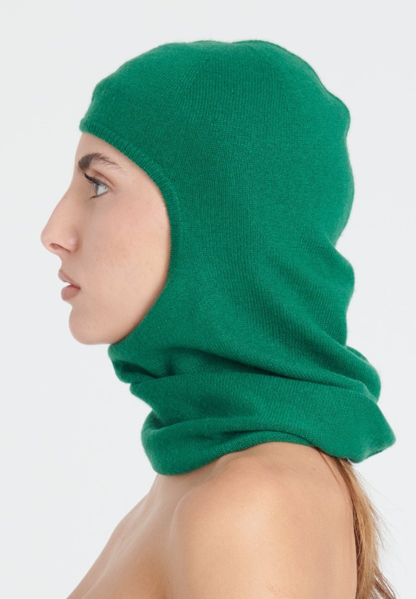 Cagoule unisex en cachemire vert émeraude - UNI 9-2