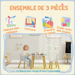 Ensemble 1 table ronde, 2 chaises pour enfant 3 pièces, dossier en forme d'ours, activités, bricolage, repas, 3-6 ans