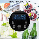 Machine à glaçons avec distributeur d'eau, ice maker, 12kg en 24h, 9 glaçons en 6-10 minutes, 25,2x38,9x36,3cm, noir