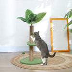 Krabpaal klimboom voor katten hoogte 83 cm met jute krabpaal, speelballen, pluche plateaus