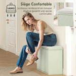 Banco zapatero con cojín de asiento acolchado y cajón abatible para pasillo, dormitorio, 80 x 26 x 47,5 cm, verde