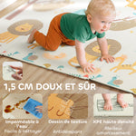 Tapis de jeu pour enfant bebe, tapis d'éveil bébé pliable épais réversible en mousse, 196 x 176 x 1,5 cm, multicolore