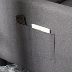 Fauteuil convertible 1 place 3 en 1 dossier réglable en 3 positions oreiller inclus 2 poches latérales 69x82x85cm gris
