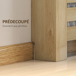 Couvercle de radiateur cache radiateur grille à lattes horizontales avec 2 tiroirs en bois 78l x 19P x 95,5H cm chêne