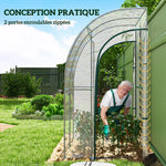 Serre de Jardin adossée serre adossée 2 portes zippées enroulables acier PVC transparent