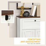 Meuble de rangement buffet multi-rangements 2 portes avec étagère réglable 1 tiroir, dim. 60L x 30P x 87,5H cm