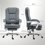 Fauteuil de bureau massant et chauffant chaise de bureau avec hauteur réglable dossier inclinable 66x60x113-121cm gris