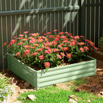 Carré potager de jardin potager surélevé, acier galvanisé, résistant à la rouille 120x120x30cm, vert clair