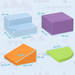 4 blocs de construction XL - modules de motricité - mousse EPE polyuréthane, vert orange violet et bleu