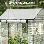 Serre de jardin avec 2 espaces et 2 portes enroulables - 0,8 m² Serre à tomates dim. 1L x 0,8l x 1,5H m, Acier et PE