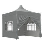 Tonnelle de jardin tente pliante 3 x 3 m 4 parois latérales amovibles 3 fenêtres hauteur réglable sac de transport gris