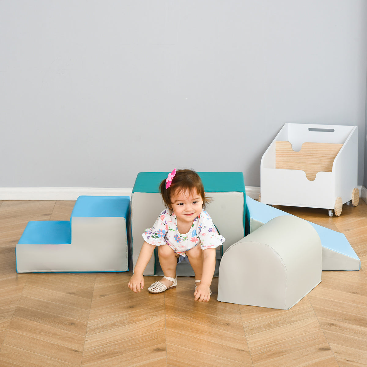 4PCS Module motricité bébé parcours motricité bébé en mousse EPE pour enfants d'âge préscolaire, multicolore