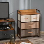 Meuble de Rangement chiffonnier 4 tiroirs en Tissu 58 x 29 x 78,5 cm multicolore