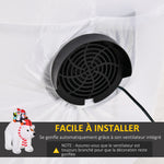 Ours Polaire Gonflable de Noël avec Lumières LED 206cm Décoration Gonflable de Noël Imperméable avec 2 Pingouins