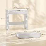 Dressing table with drawer, modern makeup table, for bedroom, 75 x 40 x 75 cm, white