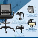 Lot de b2 fauteuils de bureau chaise de bureau assise haute réglable dim. 64L x 59l x 104-124H cm