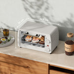 Mini forno elettrico 10L 1 griglia e 1 vassoio temperatura regolabile da 100°C a 230°C Timer 60 min 36,5x26x22 cm crema