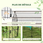 Parc enclos cage lapin extérieur structure acier avec protection solaire et portes verrouillables 185 x 75 x 75 cm vert