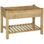 Jardinière surélevée avec Étagère de Rangement en Bois, Carré Potager sur Pied surélevé, 113 x 56 x 84 cm, vert
