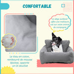 Siège d'auto pour animaux de compagnie sac de transport chien et chat rembourré de coton PP épais sûr et confortable fond antidérapant 50 x 54 x 33 cm gris foncé